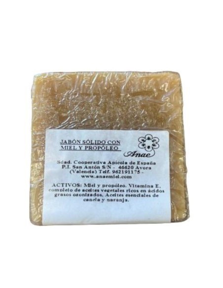 Jabón sólido artesano ANAE de miel, propóleo y aceites ionizados, 90 g