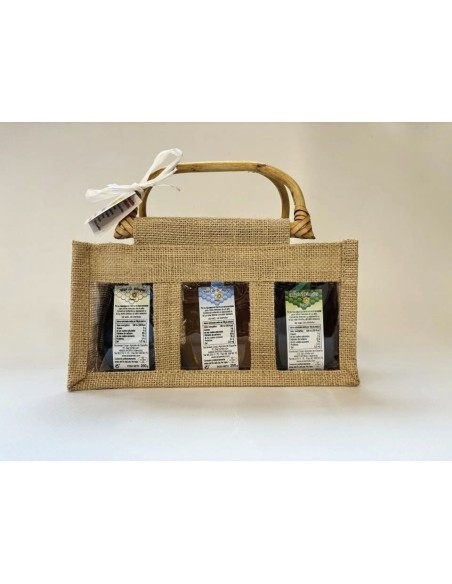 Cesta con mieles de calidad extra de 250 gr.